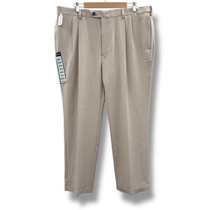 Haggar Classic Fit Pleated E-Clo‎ Dress Pants in Beige/Cream Sz 40 x 29 NEW